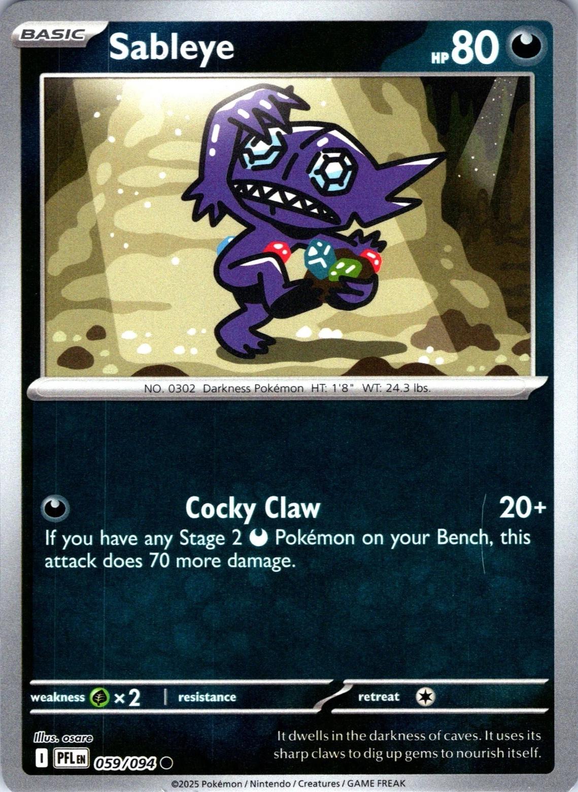 Sableye [059/094] - ME02: Phantasmal Flames (PFL) - Reverse Holofoil