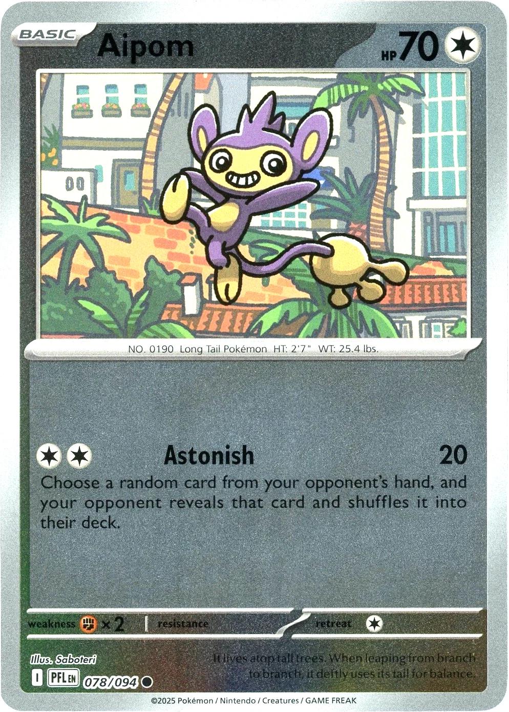 Aipom [078/094] - ME02: Phantasmal Flames (PFL) - Reverse Holofoil