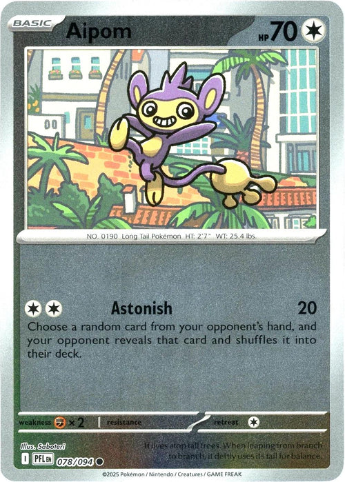 Aipom [078/094] - ME02: Phantasmal Flames (PFL) - Reverse Holofoil
