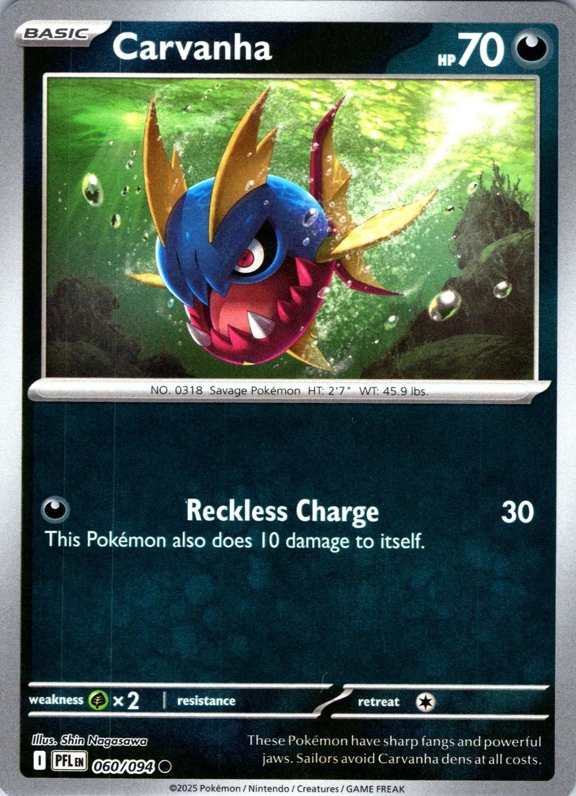 Carvanha [060/094] - ME02: Phantasmal Flames (PFL) - Reverse Holofoil
