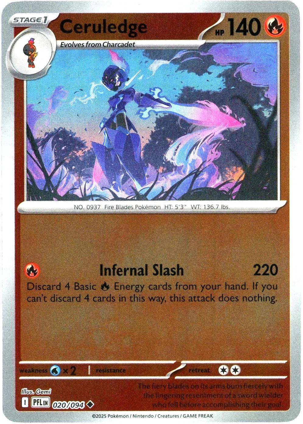 Ceruledge [020/094] - ME02: Phantasmal Flames (PFL) - Reverse Holofoil