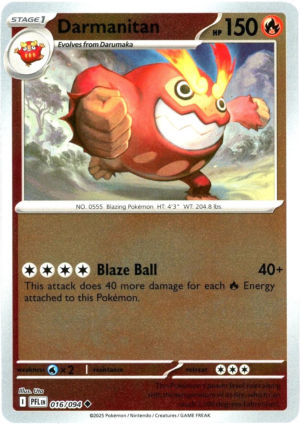 Darmanitan [016/094] - ME02: Phantasmal Flames (PFL) - Reverse Holofoil