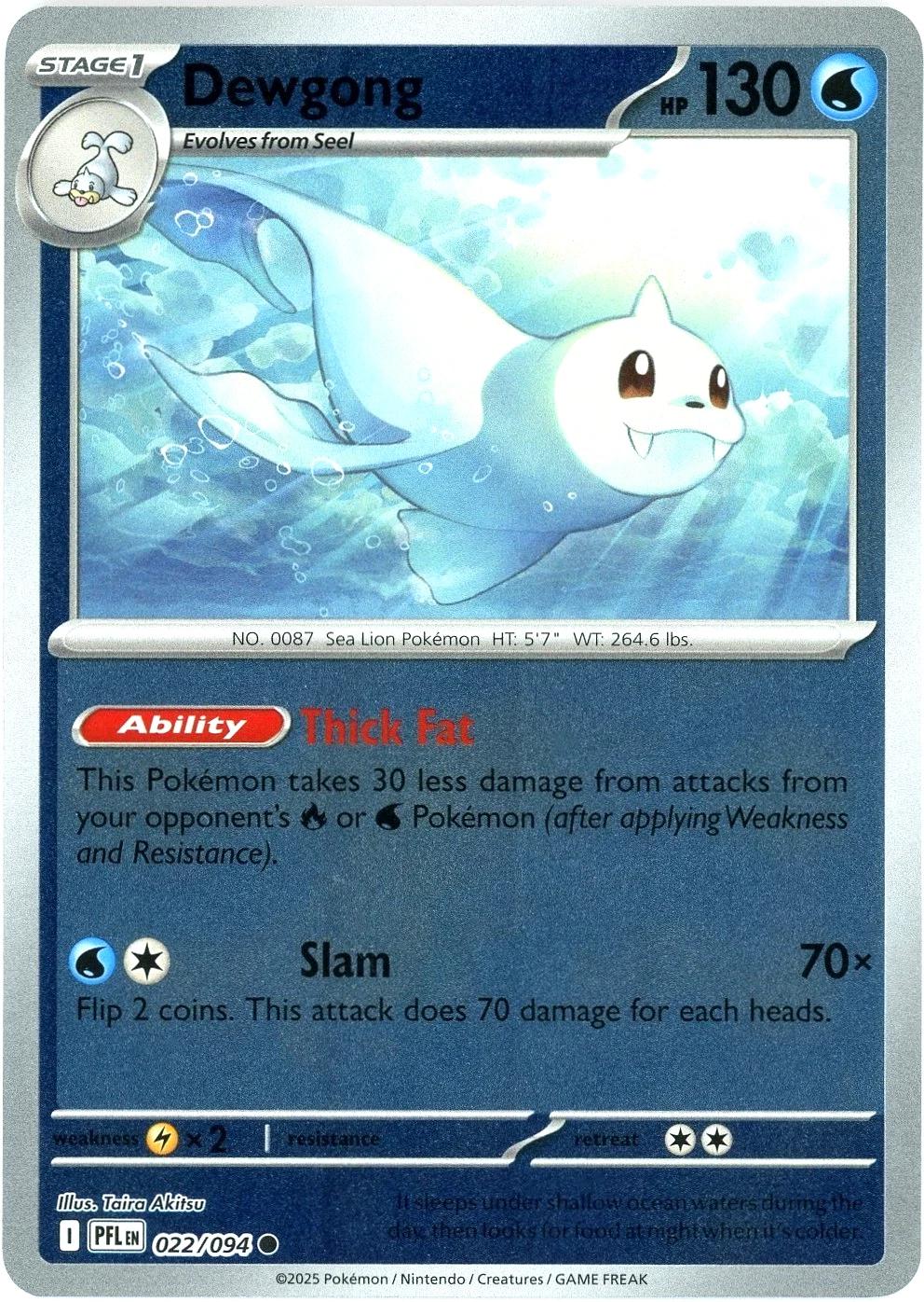 Dewgong - 022/094 [022/094] - ME02: Phantasmal Flames (PFL) - Reverse Holofoil