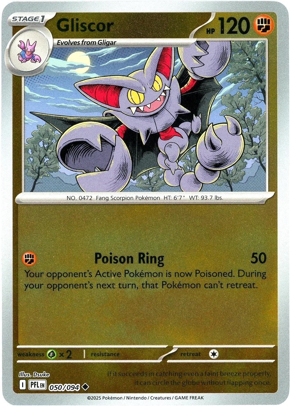 Gliscor [050/094] - ME02: Phantasmal Flames (PFL) - Reverse Holofoil