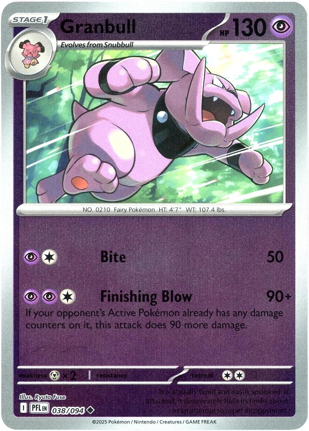 Granbull [038/094] - ME02: Phantasmal Flames (PFL) - Reverse Holofoil