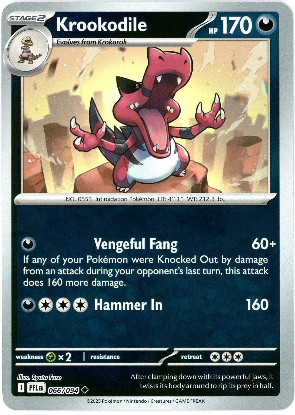 Krookodile [066/094] - ME02: Phantasmal Flames (PFL) - Reverse Holofoil