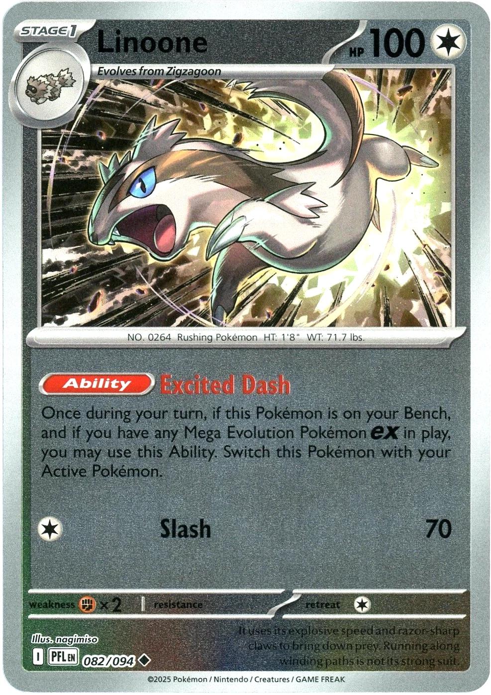 Linoone [082/094] - ME02: Phantasmal Flames (PFL) - Reverse Holofoil