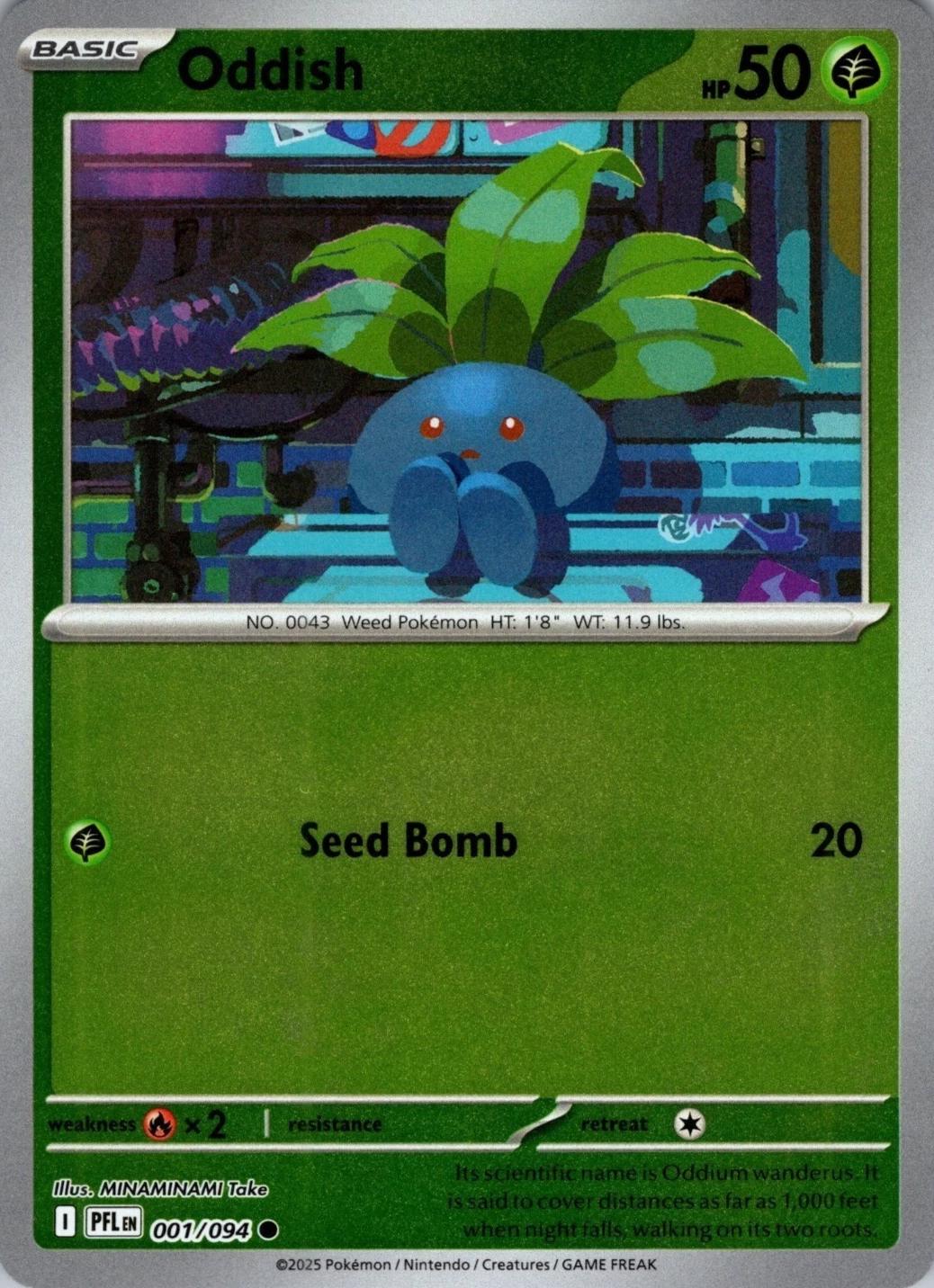 Oddish [001/094] - ME02: Phantasmal Flames (PFL) - Reverse Holofoil