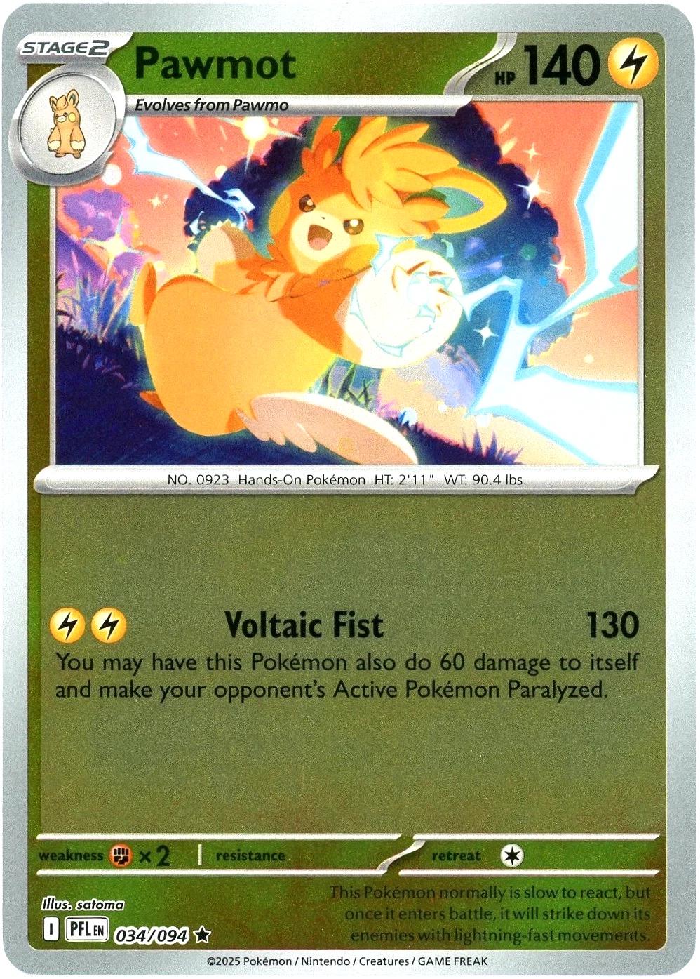 Pawmot [034/094] - ME02: Phantasmal Flames (PFL) - Reverse Holofoil