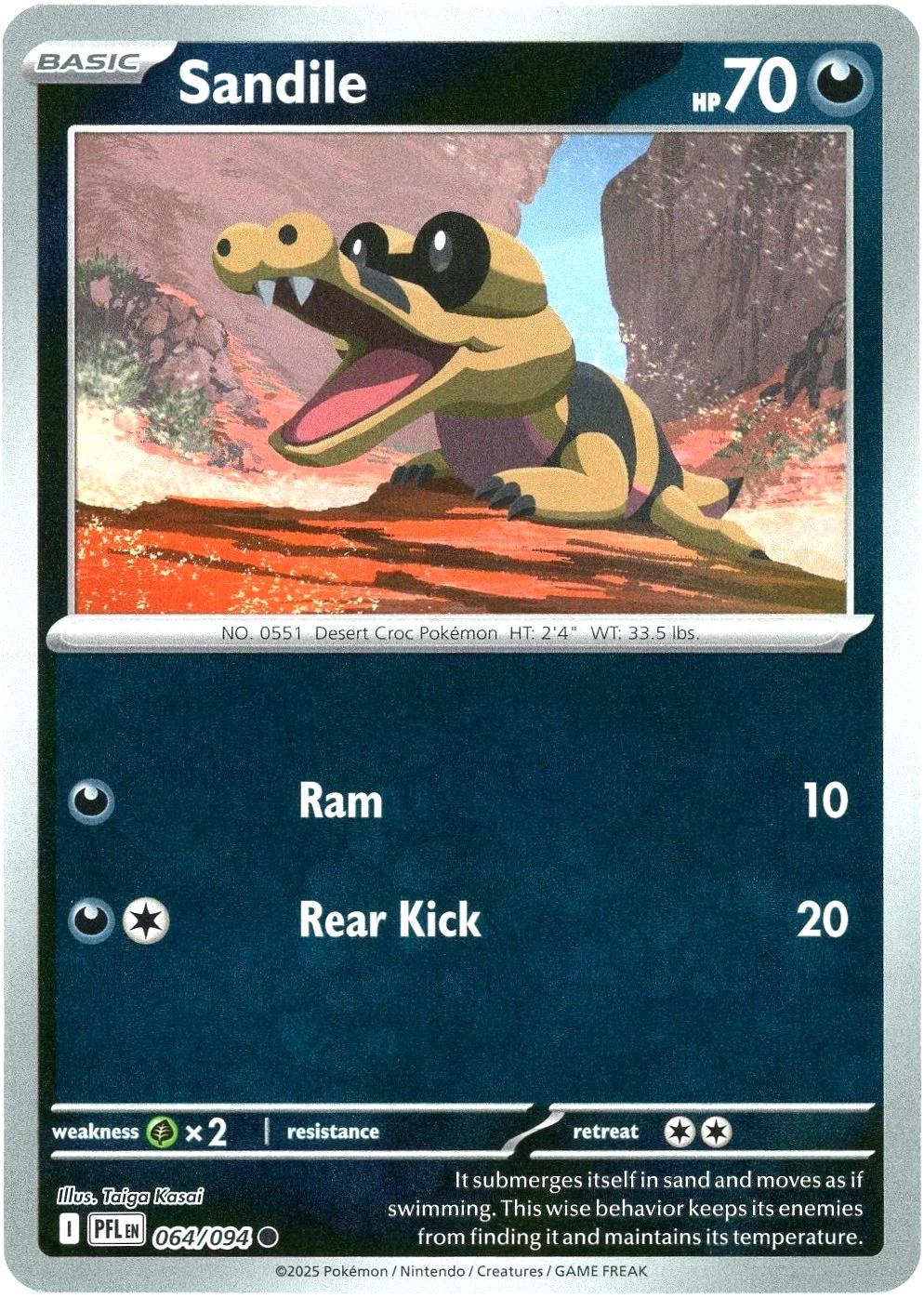 Sandile [064/094] - ME02: Phantasmal Flames (PFL) - Reverse Holofoil