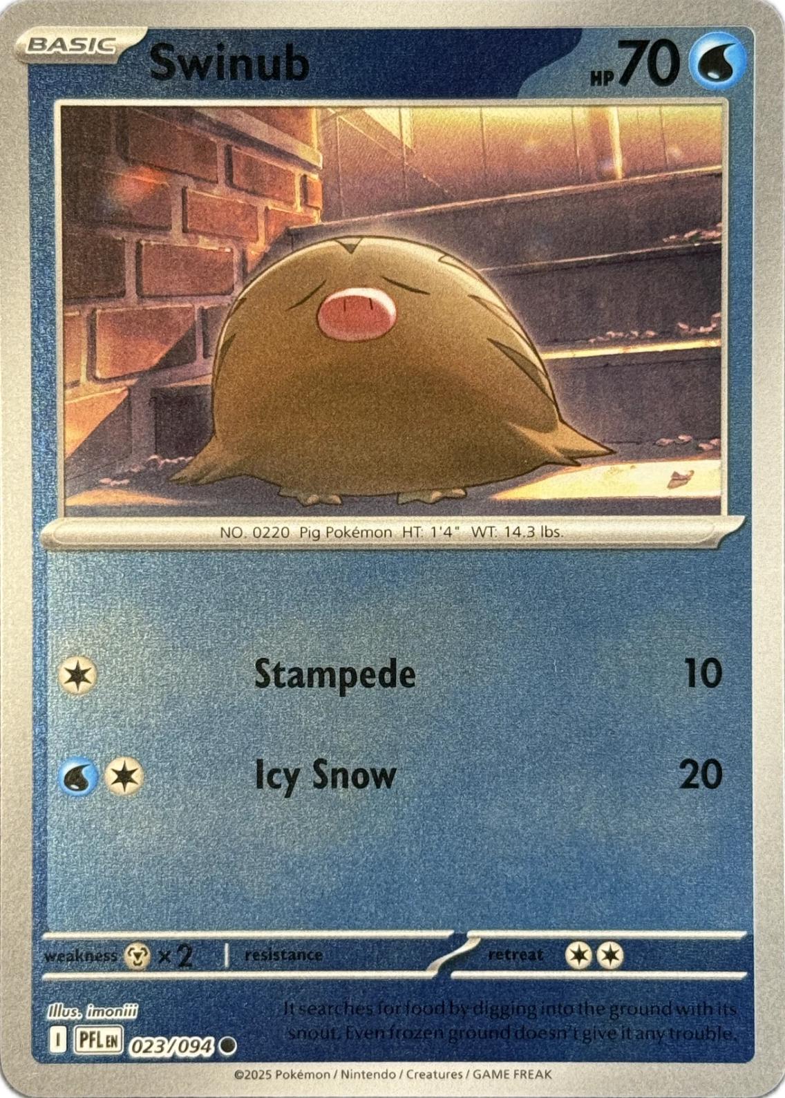 Swinub [023/094] - ME02: Phantasmal Flames (PFL) - Reverse Holofoil