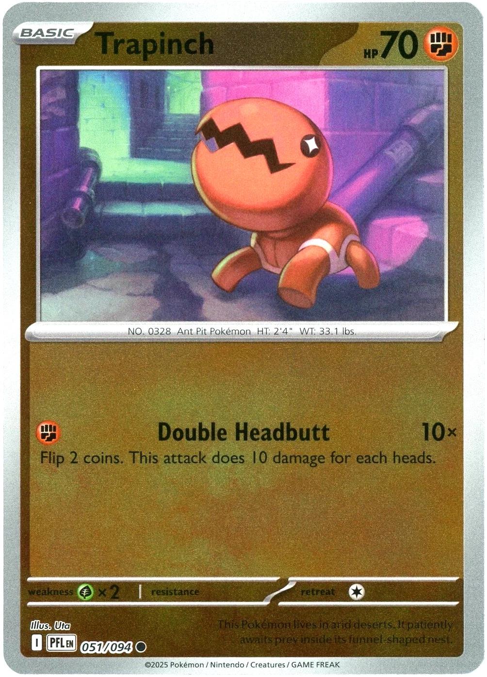 Trapinch [051/094] - ME02: Phantasmal Flames (PFL) - Reverse Holofoil
