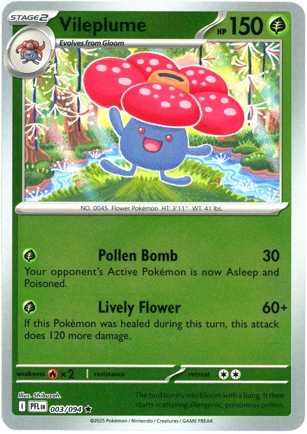 Vileplume [003/094] - ME02: Phantasmal Flames (PFL) - Reverse Holofoil
