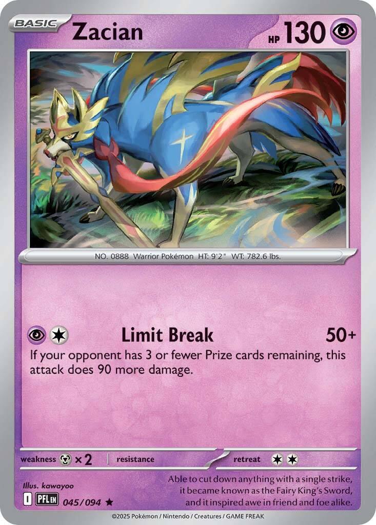 Zacian - 045/094 [045/094] - ME02: Phantasmal Flames (PFL) - Holofoil